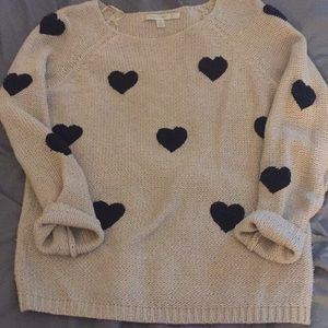 LC Lauren Conrad fuzzy heart sweater